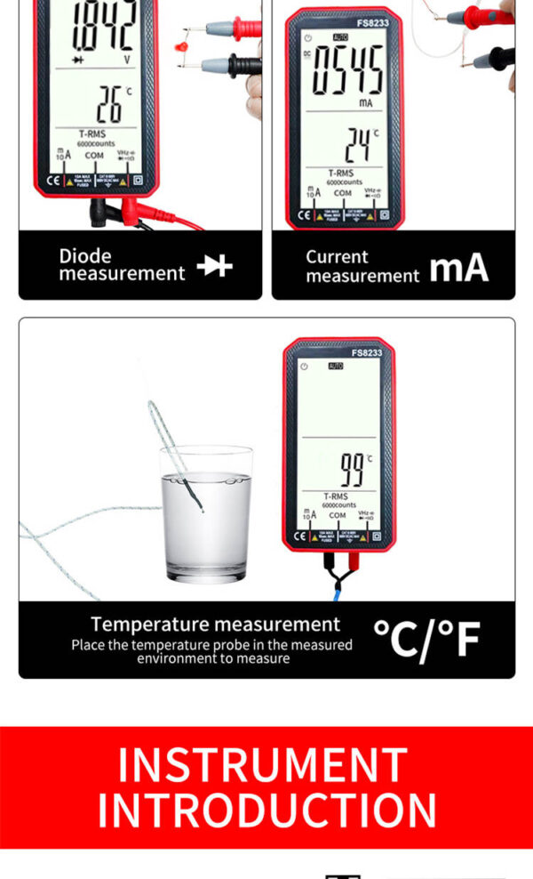 Smart Automatic Multimeter LE Smart series Full Screen Automatic Digital Multimeter FS8233 ...