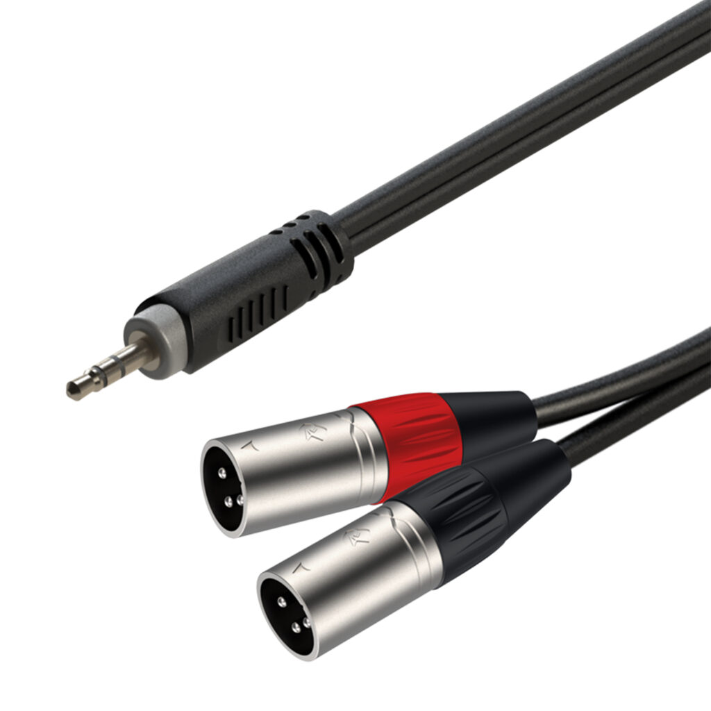 Roxtone – 3.5mm stereo plug to 2 XLR Male Plugs 2M Length - Lifestyle ...