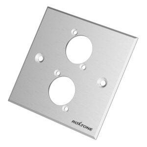 F6C0095-Roxtone - Dual mount Silver metal wallplate