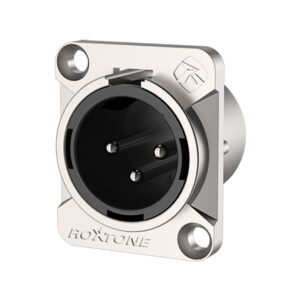 F6C0101 - Roxtone - Leader series 3 pin Male XLR Chassis mount Socket -1