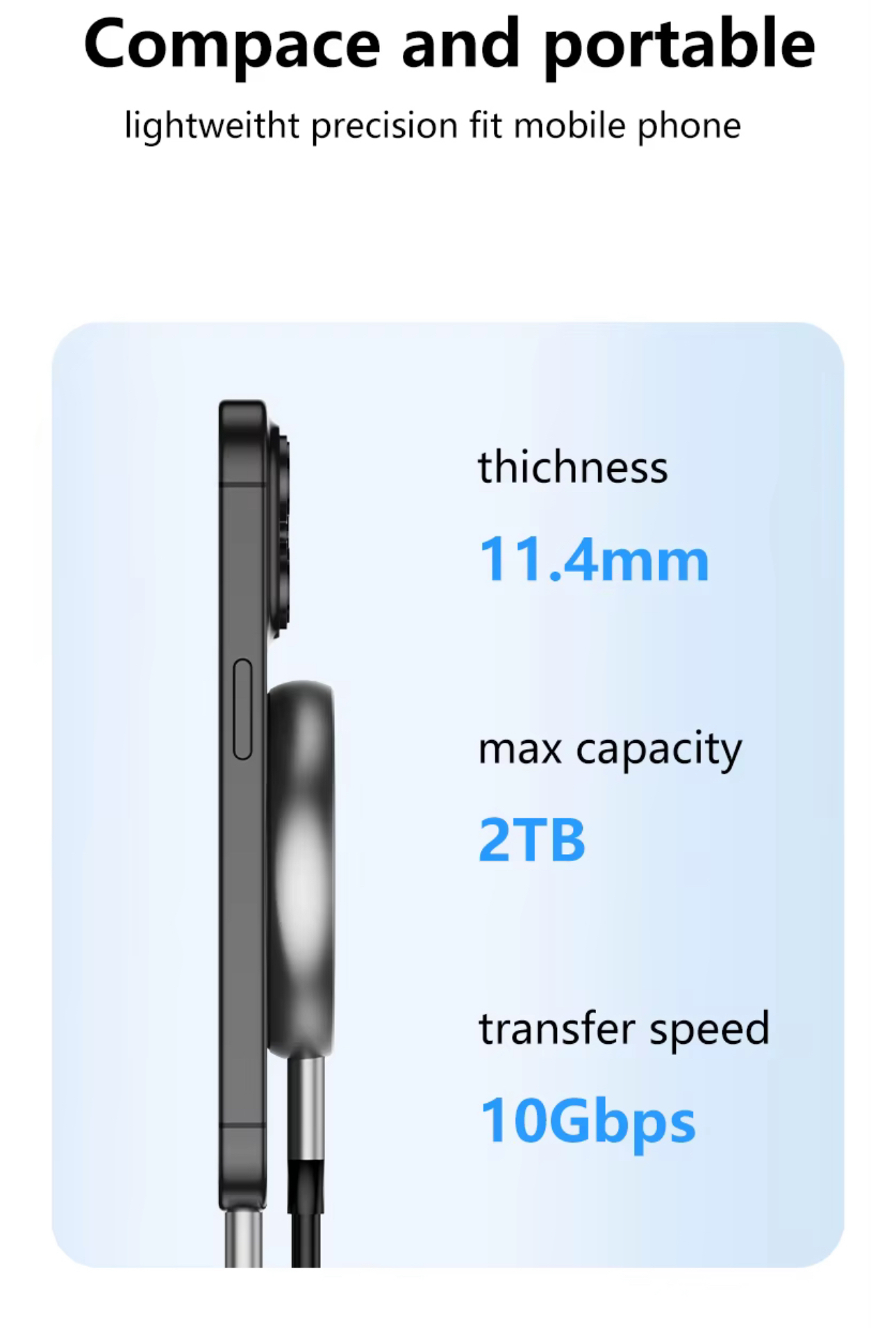 C3B0001 Mobile Storage Enclosure M.2 NVME For SSD Up To 2TB 4